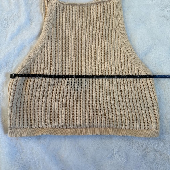 Lulus Beige Knitted Cropped Tank - Picture 5 of 9